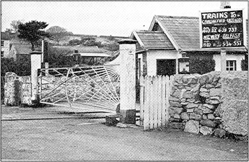 Description: Level Crossing at Omeath Station. Source: Omeath - A look at the past - Volume 2